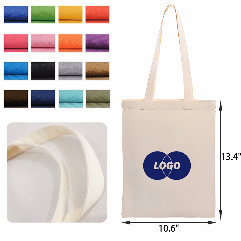 MOQ 50 PCS Practical Solid color Canvas Tote Bag