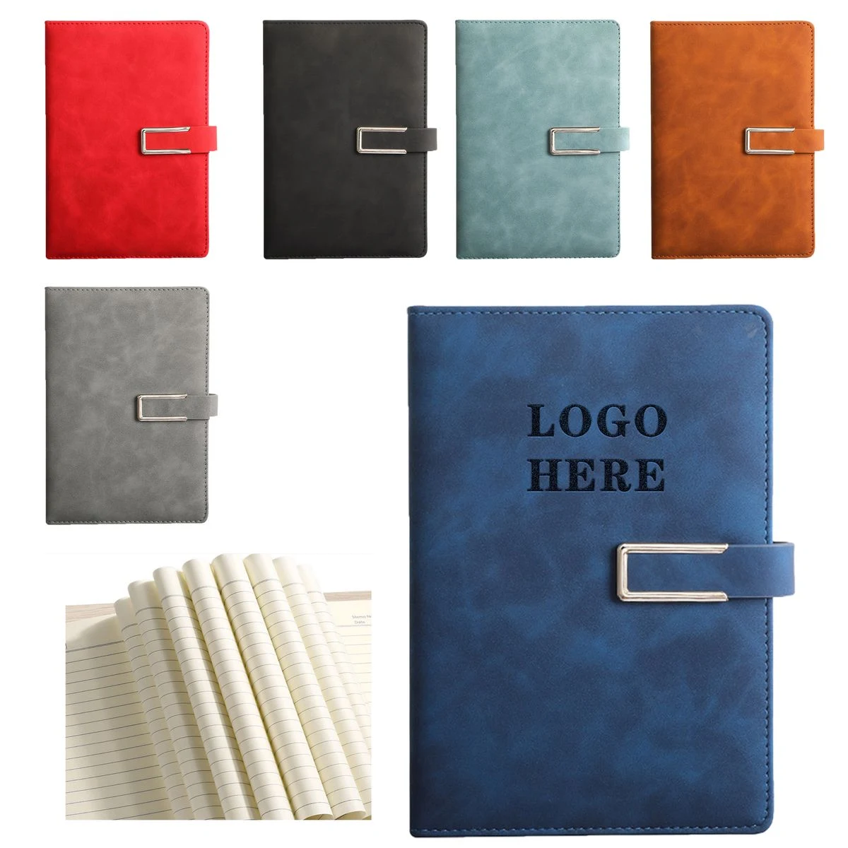 Custom Debossed Logo U-Type Magnetic Closure Business Notebook 1