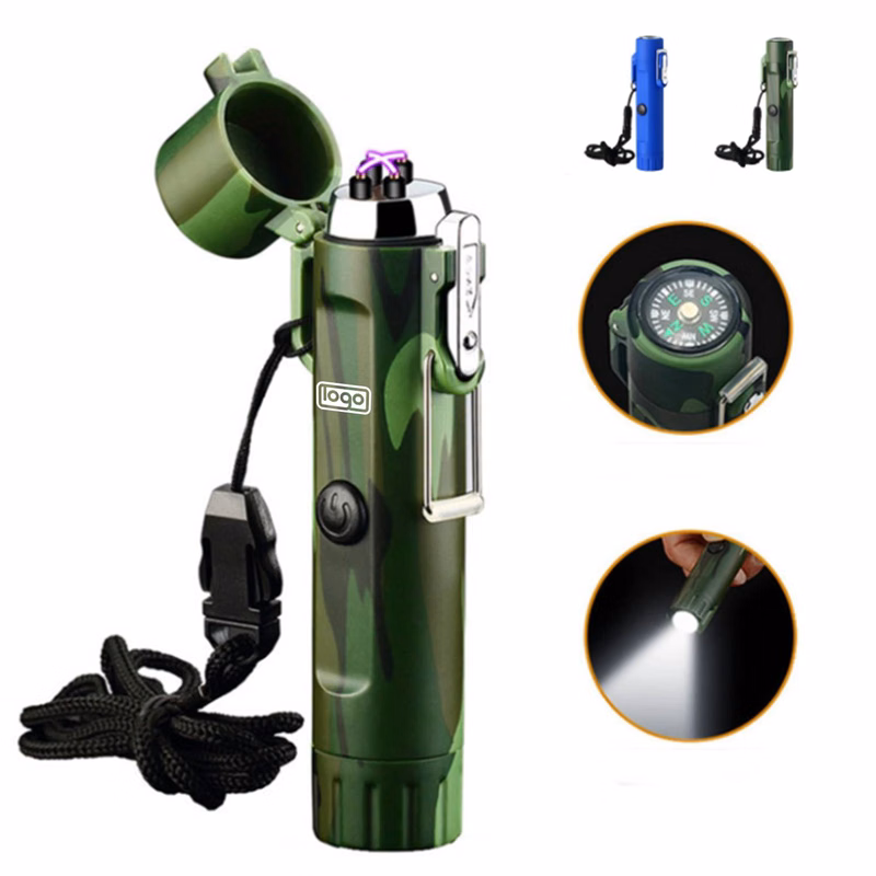 Usb Lighter With Led Flashlight& Compass