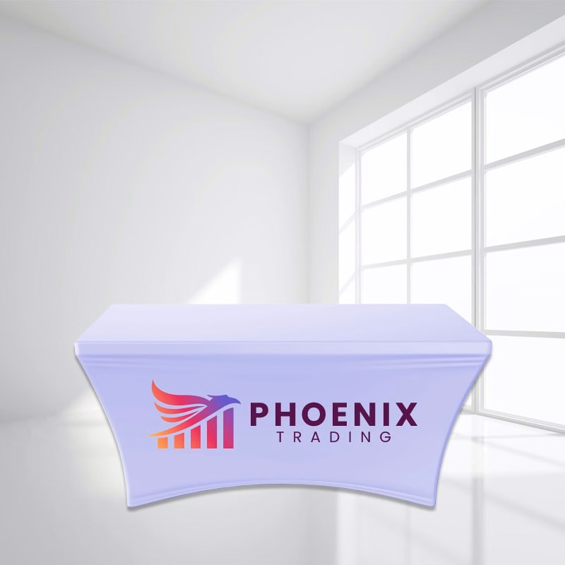 6FT Stretch Spandex Trade Show Table Cover - Full Color Imprint