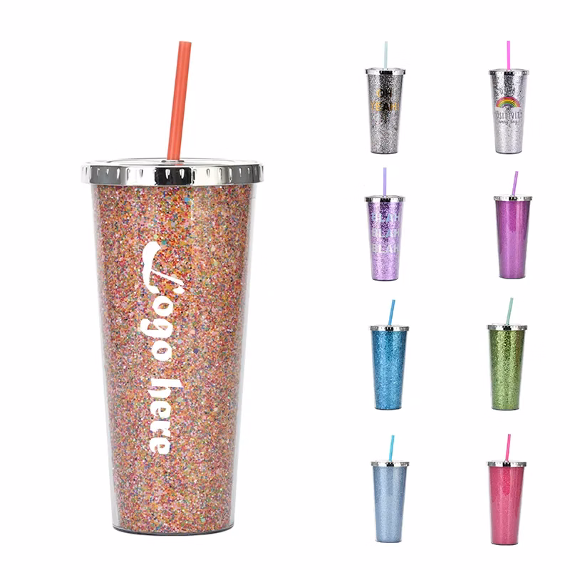 25oz Plastic Double Straw Mug