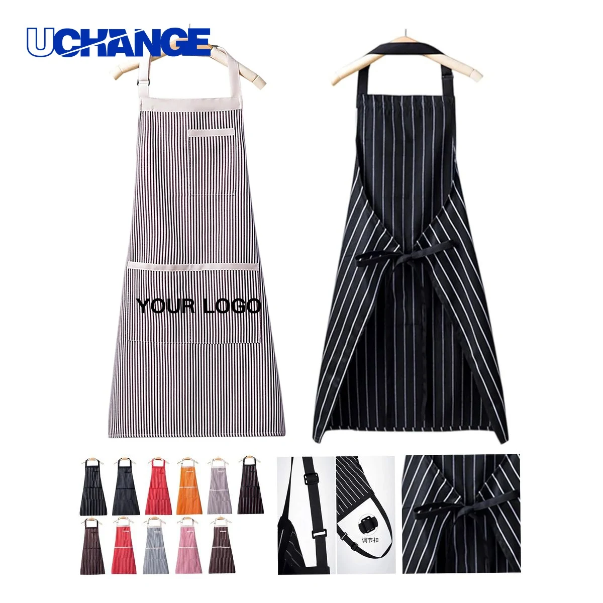 Poly Cotton Apron with Adjustable Neck Strap for Kitchen Use 1