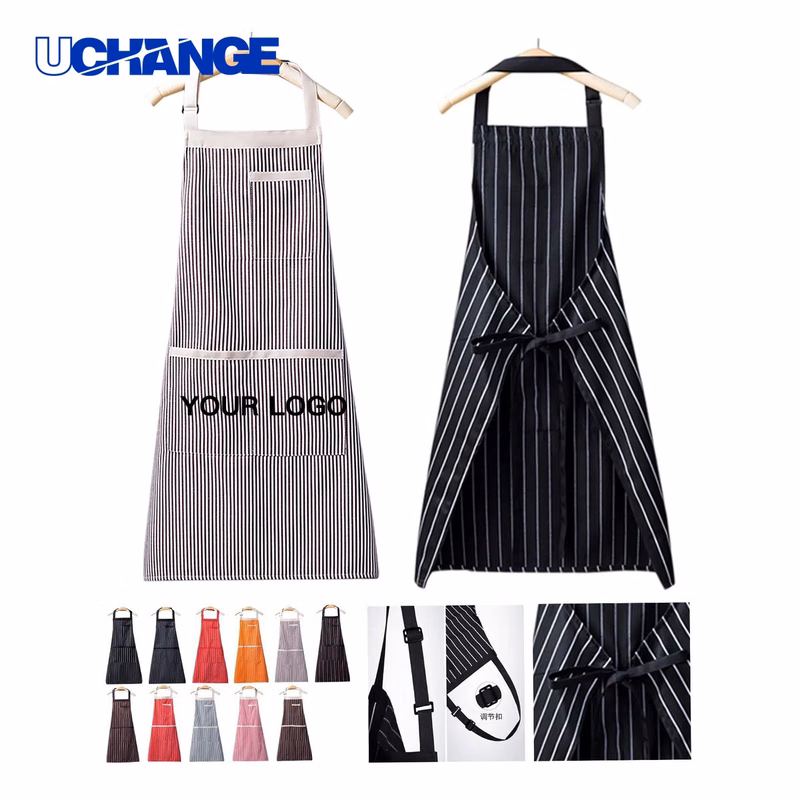 Poly Cotton Apron with Adjustable Neck Strap for Kitchen Use