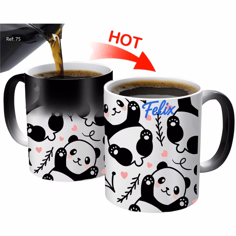 12oz Panda Ceramic Color-Changing Mug for Office