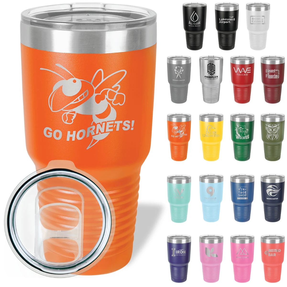 30 Oz. Polar Camel Stainless Steel Tumbler with Sliding Lid 1