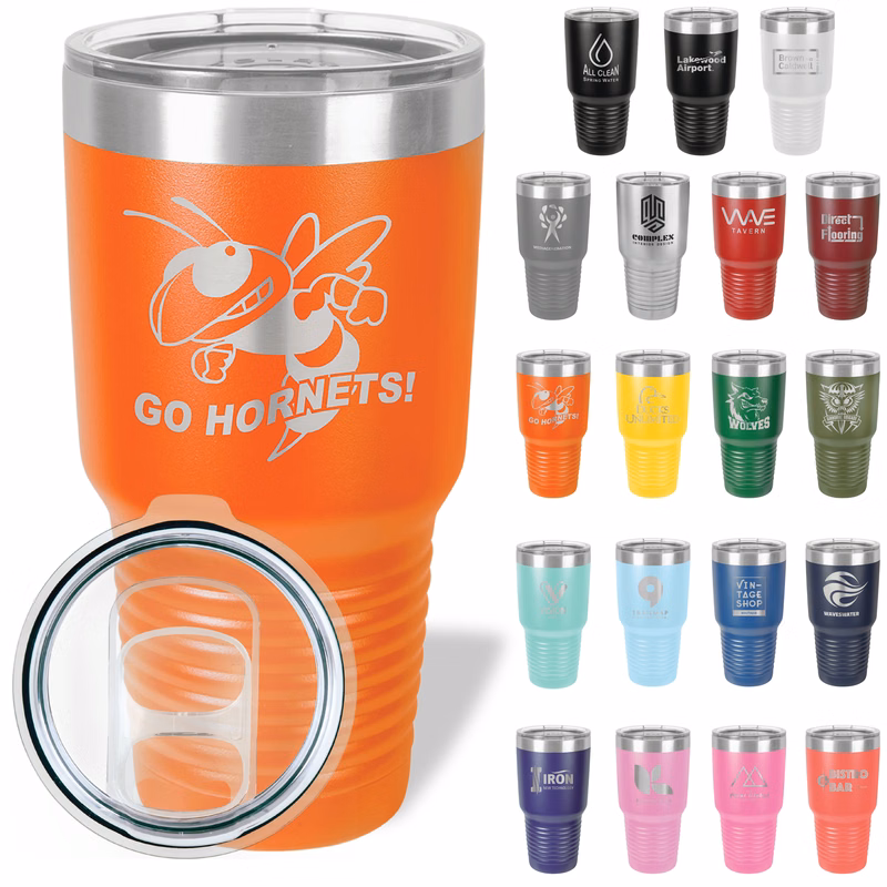 30 Oz. Polar Camel Stainless Steel Tumbler with Sliding Lid
