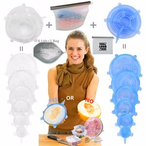 7 In 1 Silicone Food Storage Cover Lids With Reusable Bag