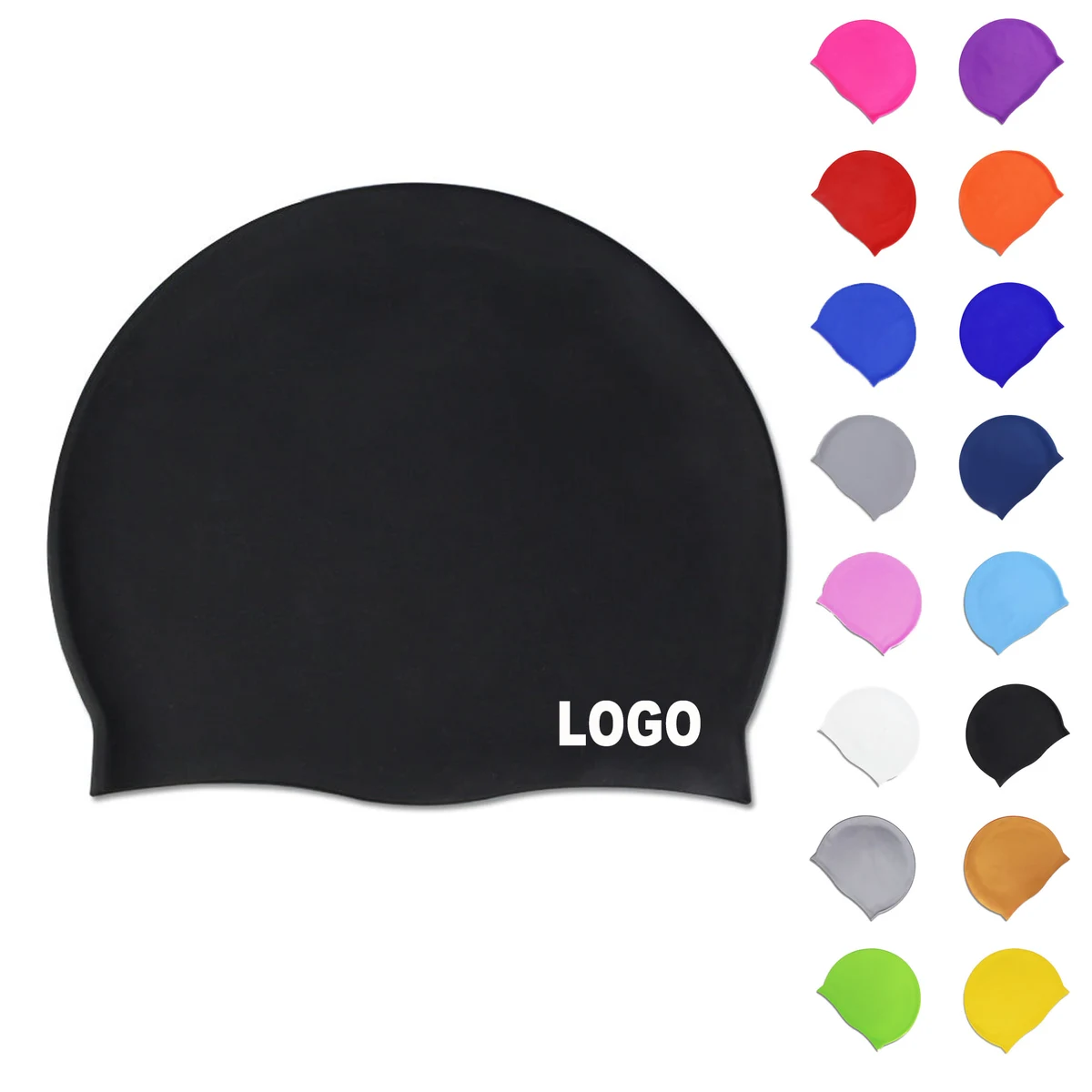 Adult Silicone Swim Cap Custom Logo 1