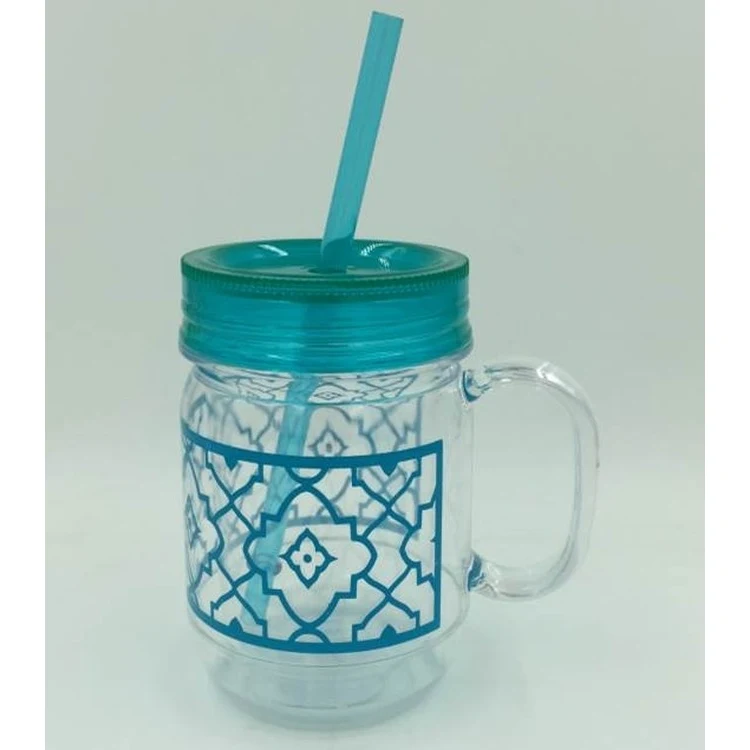 PS Plastic Double Layer Fashion Juice Mug Cup 1