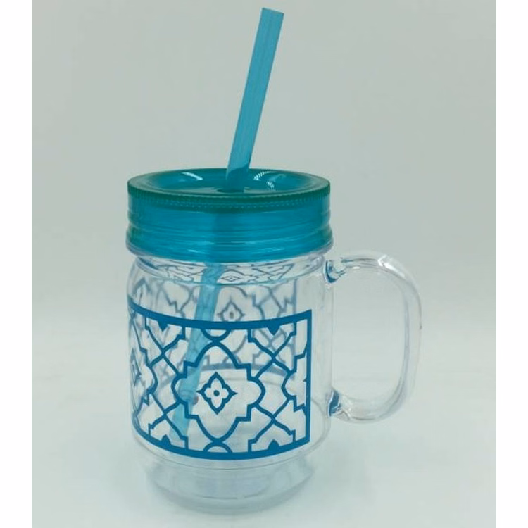 PS Plastic Double Layer Fashion Juice Mug Cup