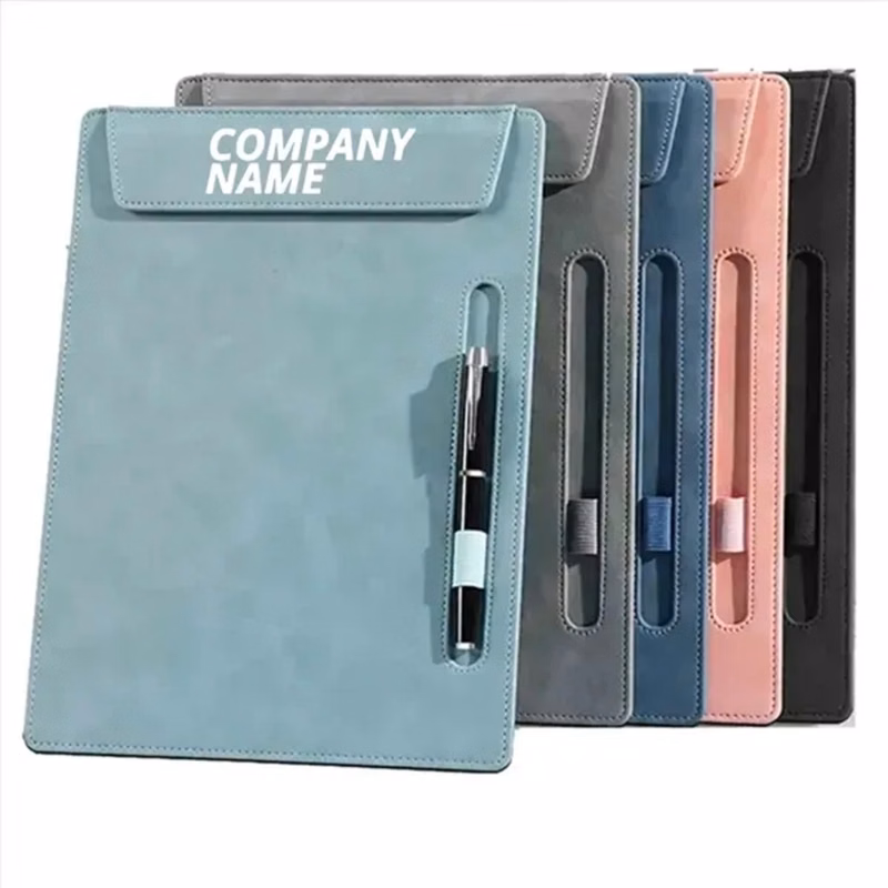 PU Leather A4 Clipboard with Pen Holder
