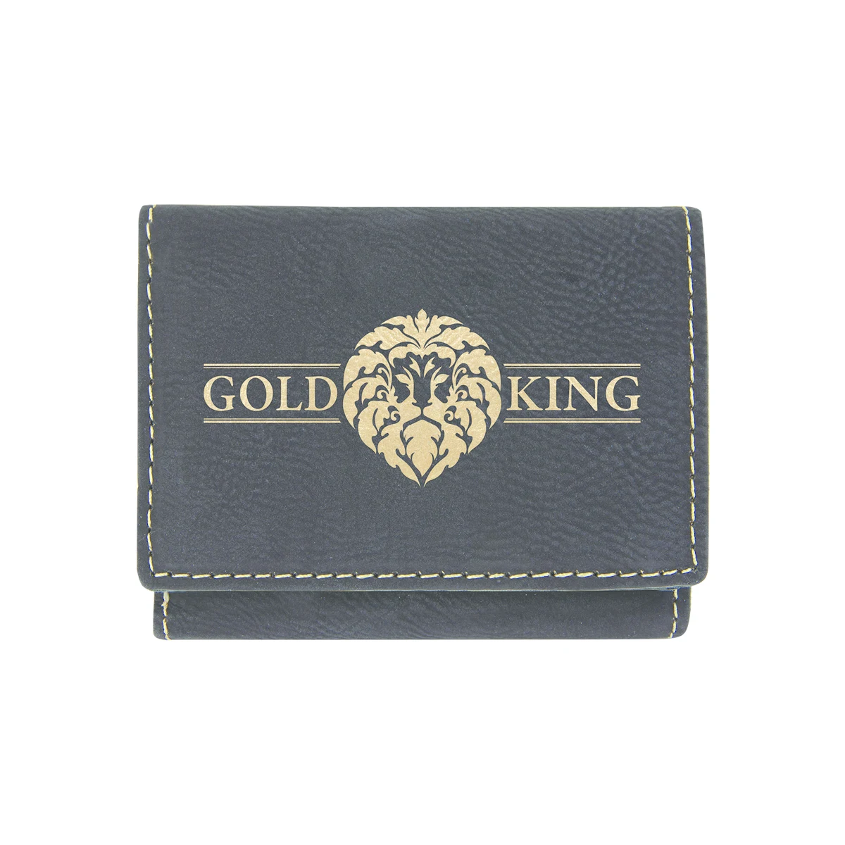 Black & Gold Leatherette Trifold Wallet 1