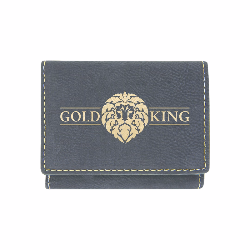 Black & Gold Leatherette Trifold Wallet