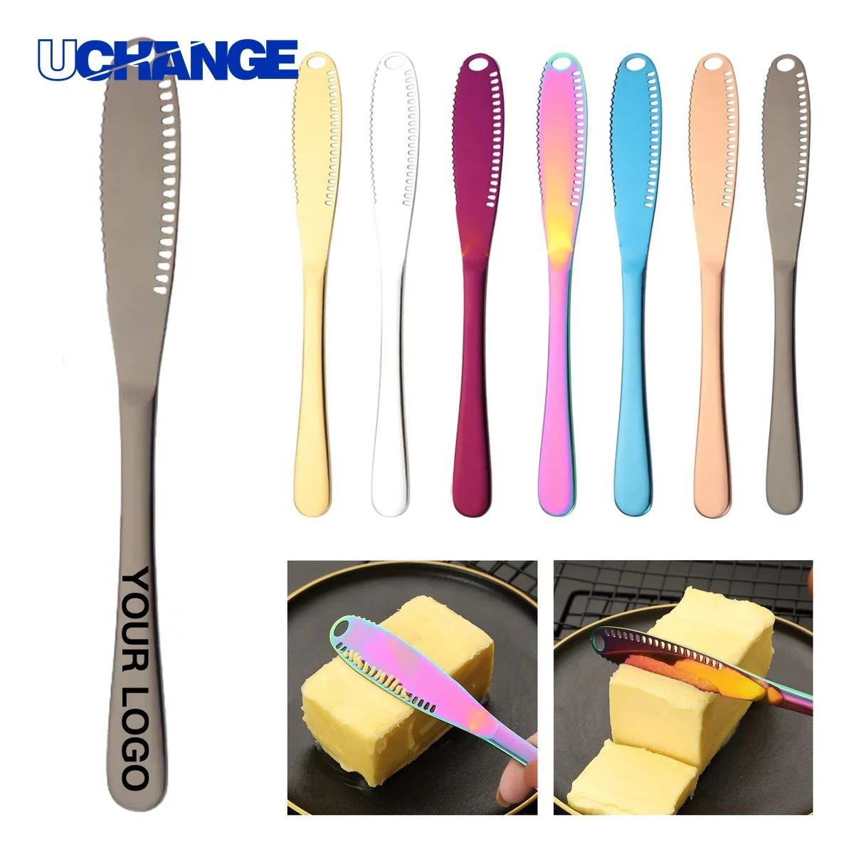 Stainless Steel Butter Knife Tableware Tool with Serrated Edge 1