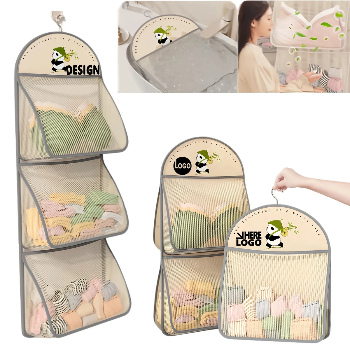 Multifunctional Mesh Hanging Storage Organizer For Underwear 1