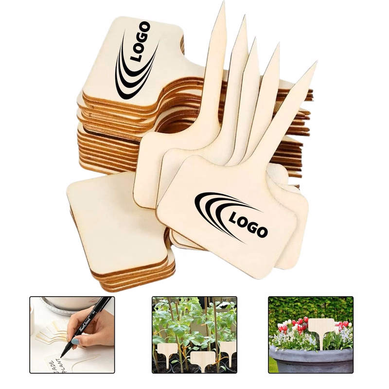 MOQ 50 Custom Wooden Plant Tags