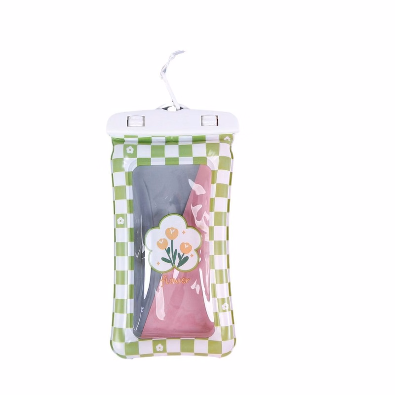 PVC Inflatable Waterproof Phone Pouch For Swimming With Touch Screen Capability