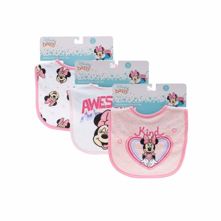 Disney Minnie Mouse Bibs - 3 Assorted