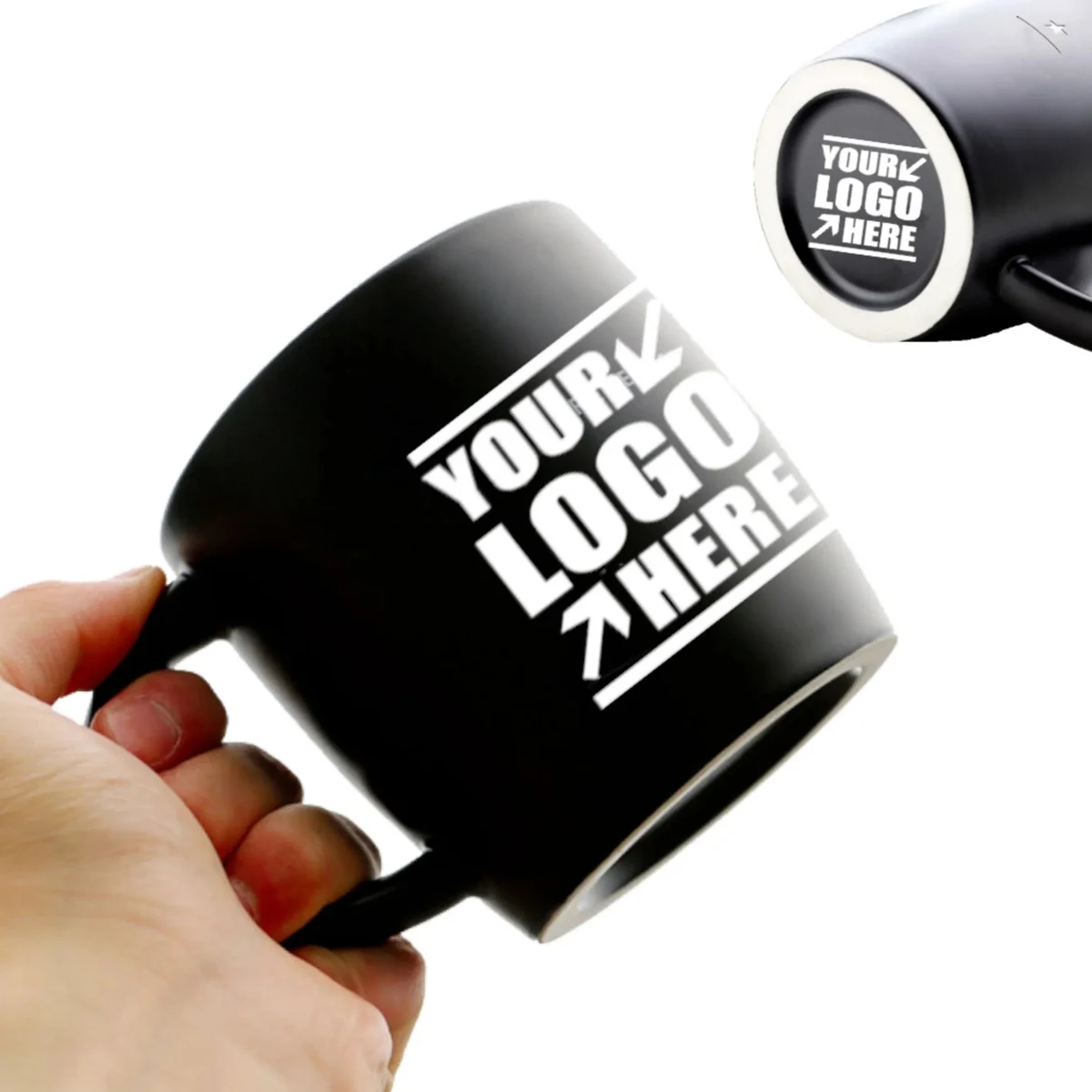 16 OZ Ceramic Matte Black Coffee Mug 1
