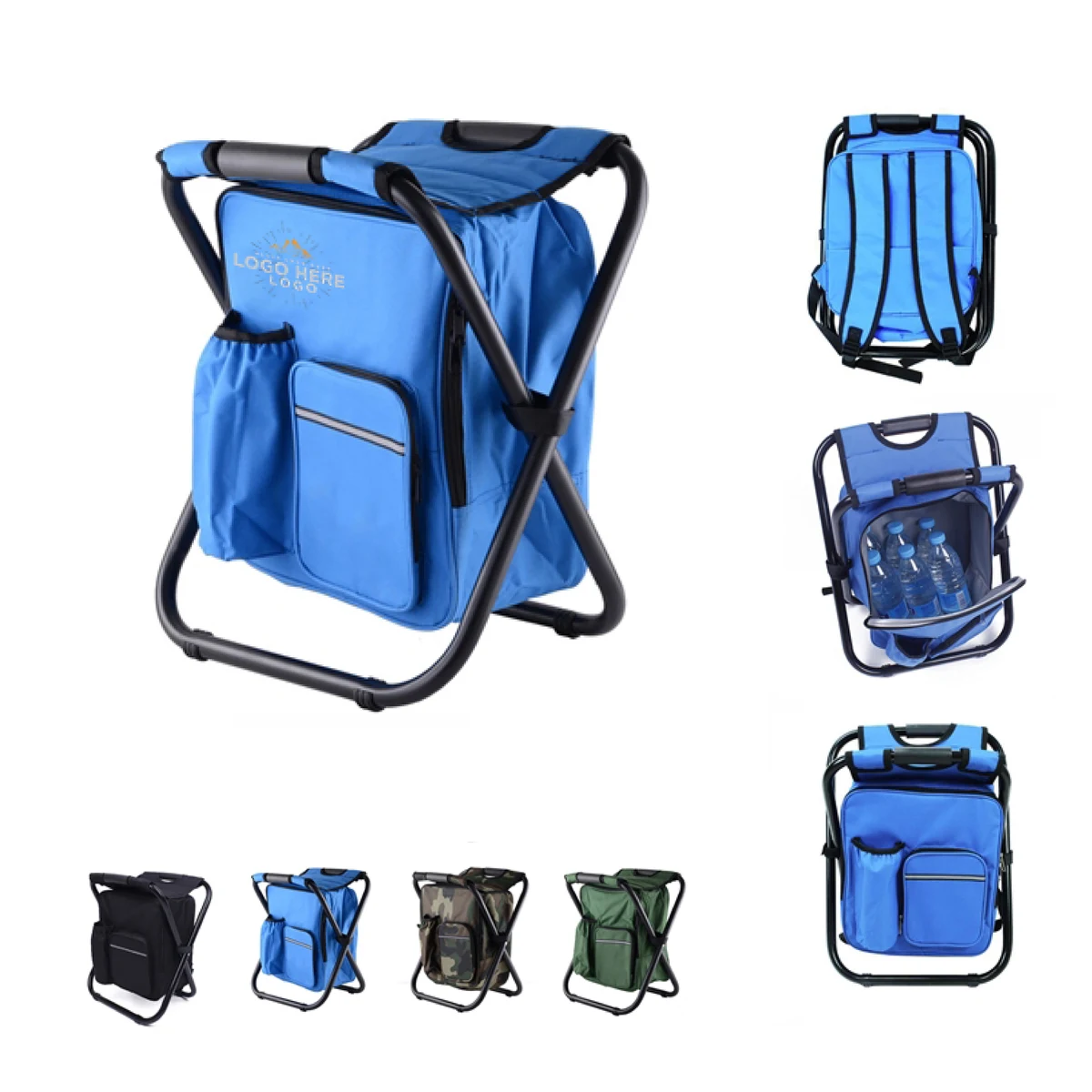 MOQ 50 Heavy-Duty Folding Camping Chair with Built-In Cooler & Cup Holder 1