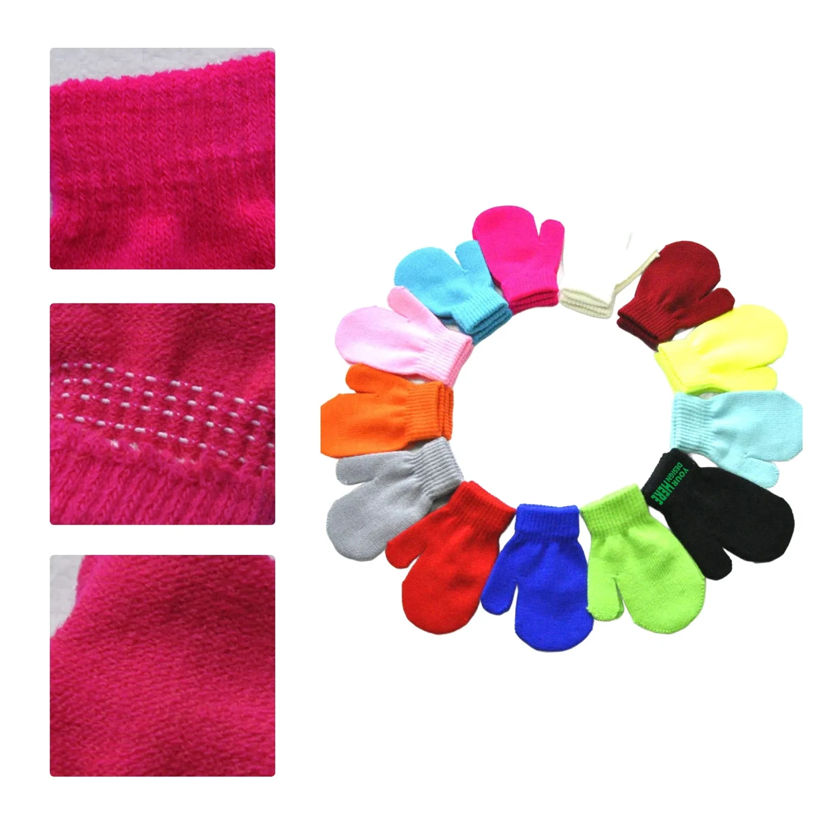 MOQ50 Winter Baby Knitted Mittens 1