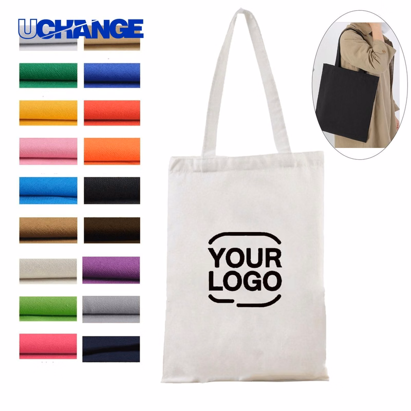 Solid Color Cotton Tote Bag