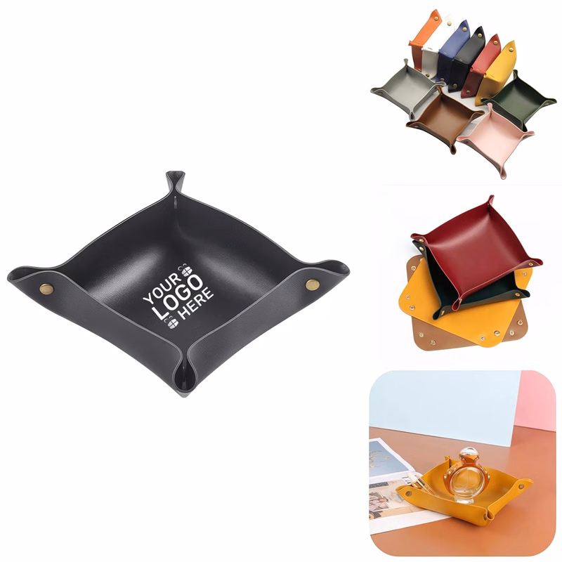 PU Leather Jewelry Valet Tray