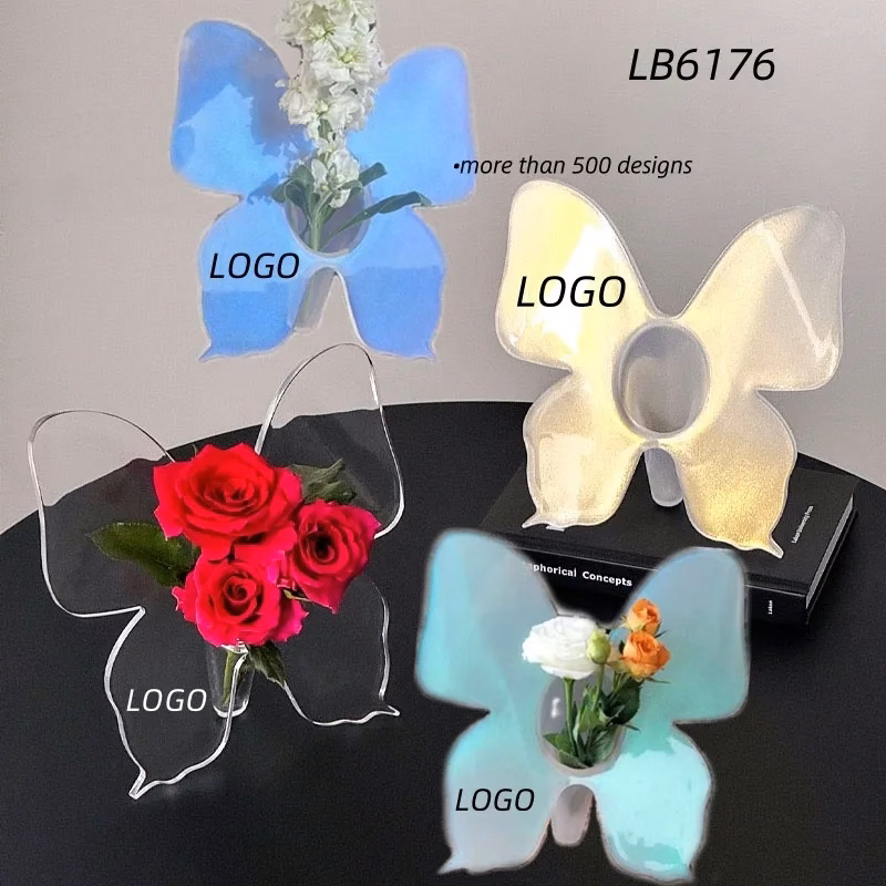 Butterfly Acrylic Frame Vase for Art Deco