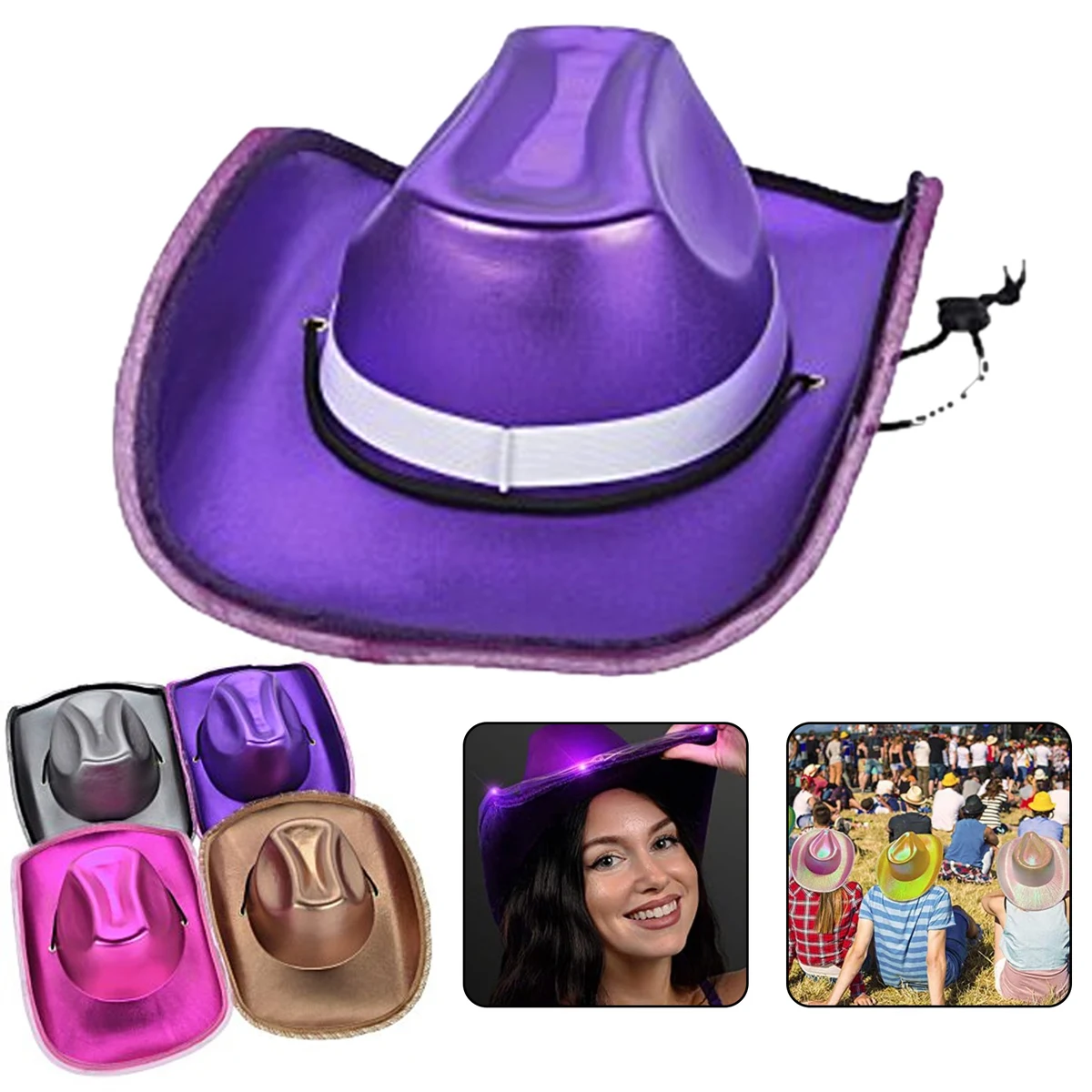 Shiny Light Up Cowboy Hat 1