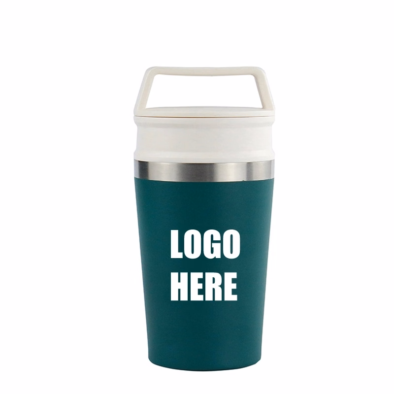 Custom 12 oz Stainless Steel Travel Mug With Handle