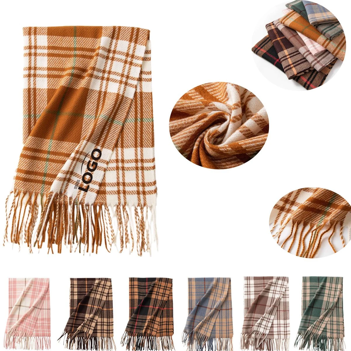 Plaid Imitation Cashmere Scarf Bulk for Promo 1