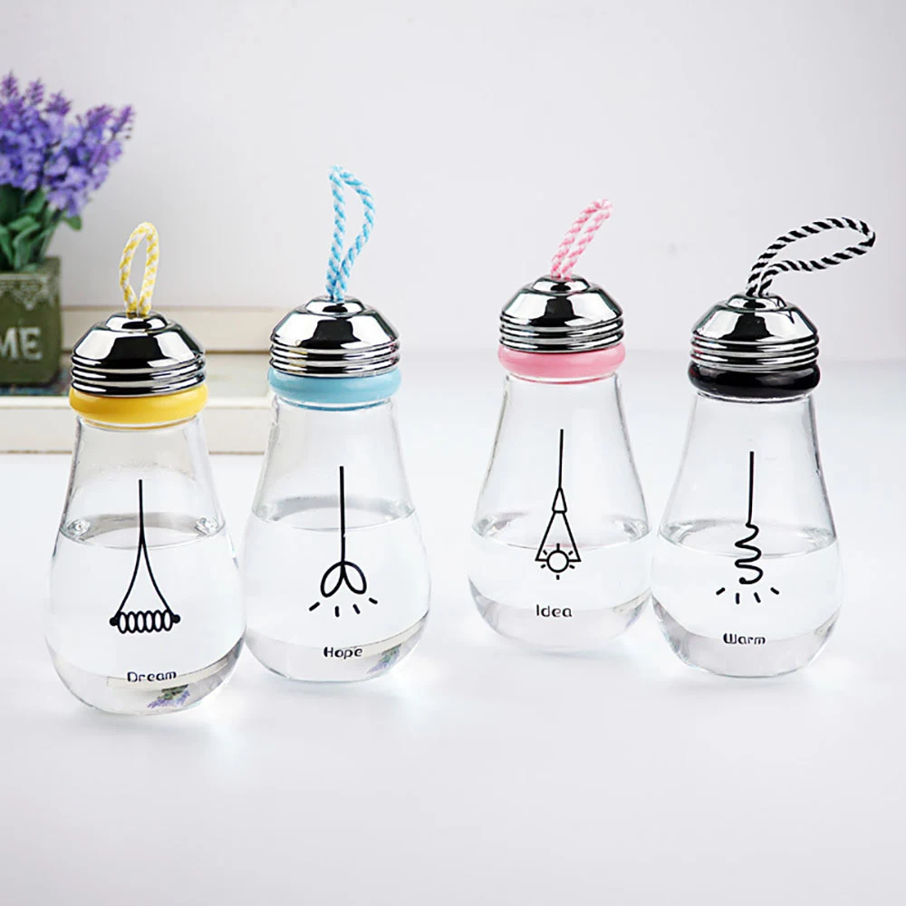 16 oz Bulb Shape Glass Water Bottle 1