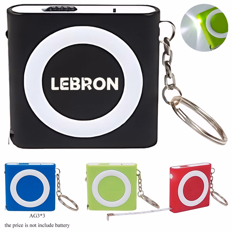 Multi Function Tape Measure Keychain w/ LED Light