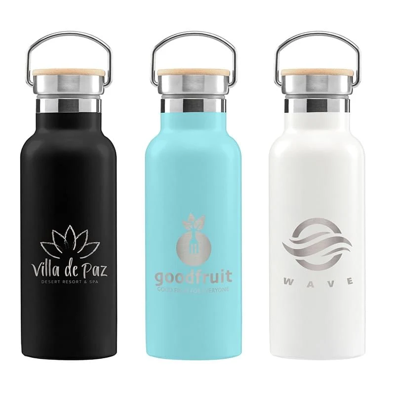 Oahu - 17 oz. Double-Wall Stainless Canteen Bottle - Laser 1