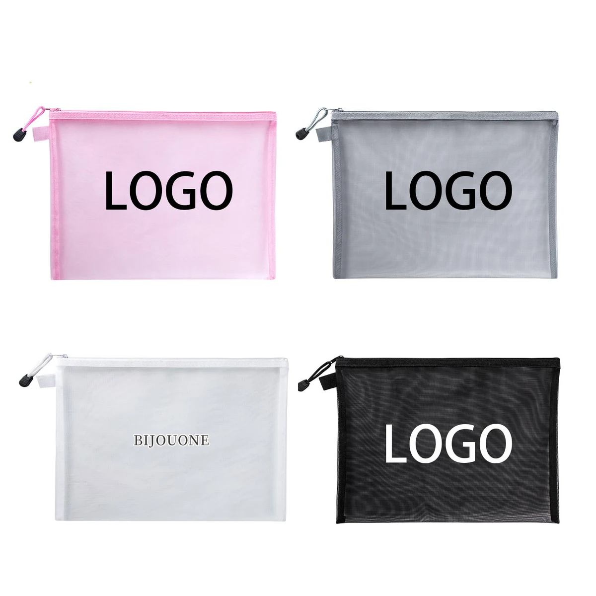 A4 Large Capacity Double Zip File Bag, custom messenger bag with logo imprint 1
