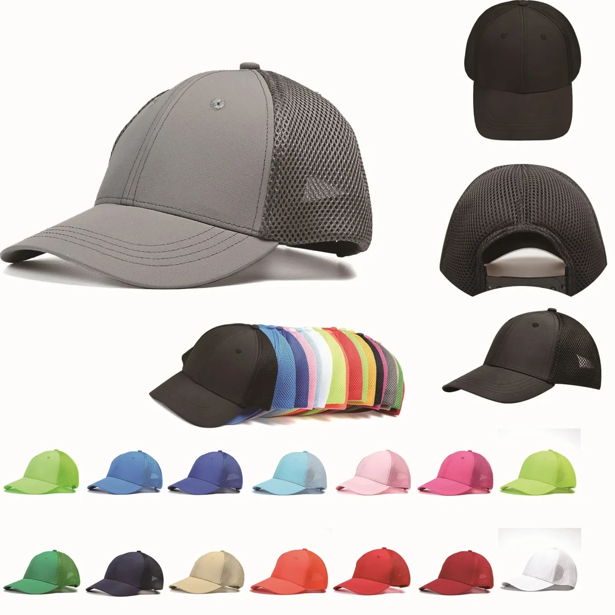 6 Panel Soft Mesh Back Hat 1