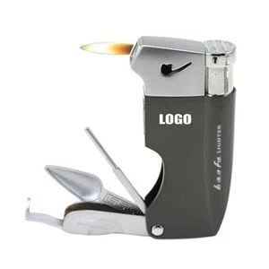 Flame Lighter With Pipe Smoking Kits Complete Tobacco Accessory Set 1