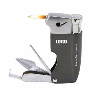 Flame Lighter With Pipe Smoking Kits Complete Tobacco Accessory Set