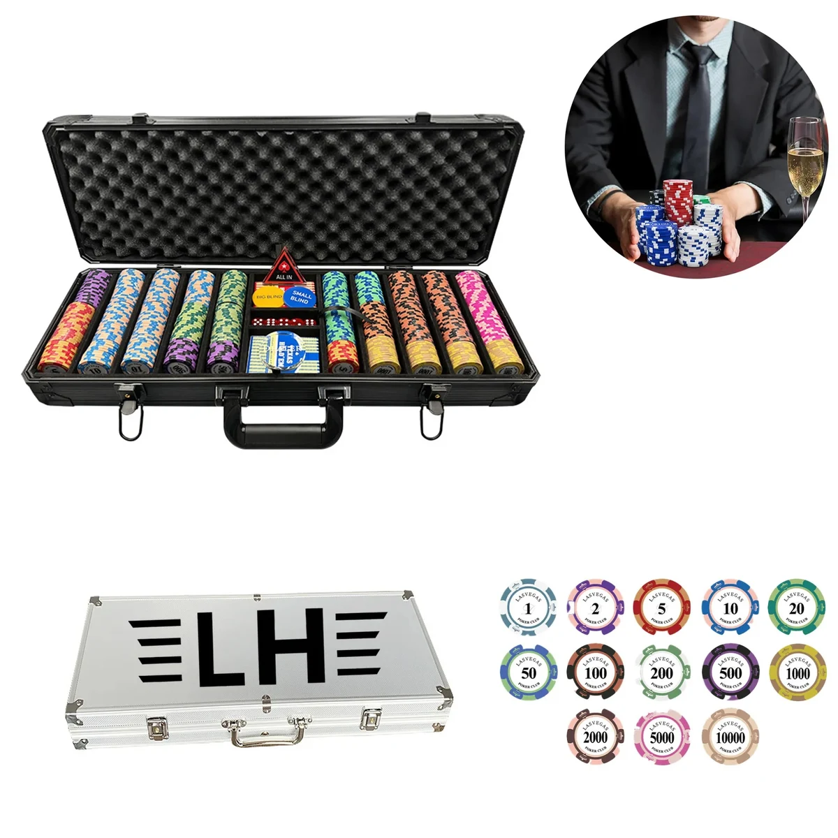 300 Piece Texas Hold'em Poker Chip Set 1