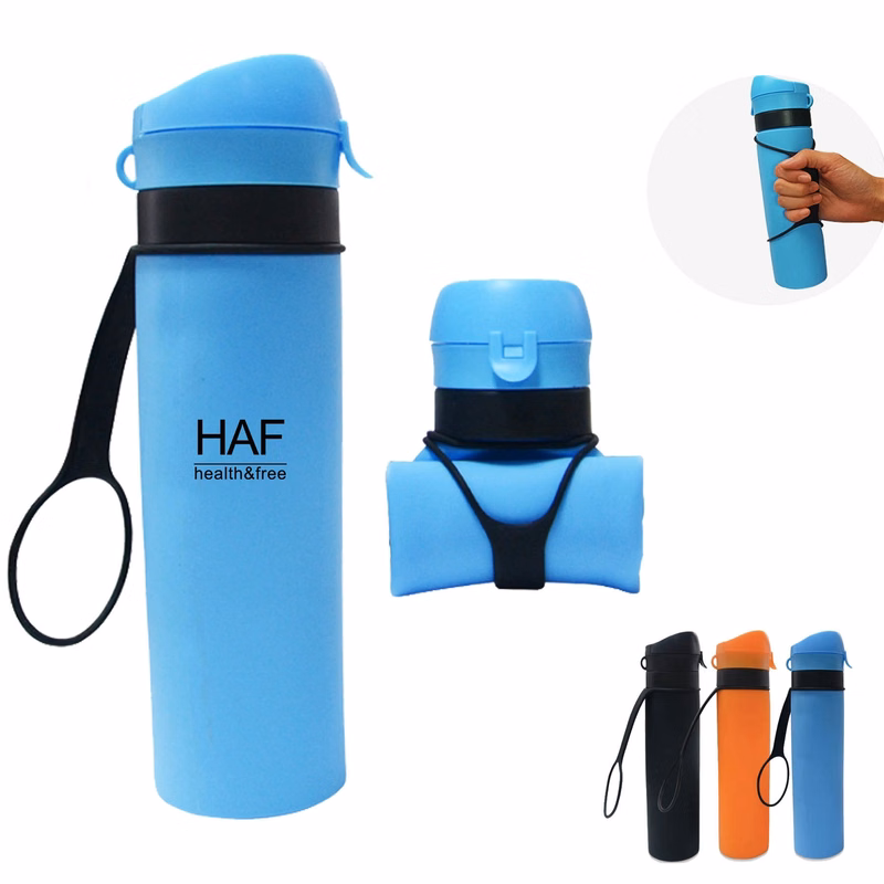600ML/20oz Outdoor Silicone Telescopic Folding Kettle