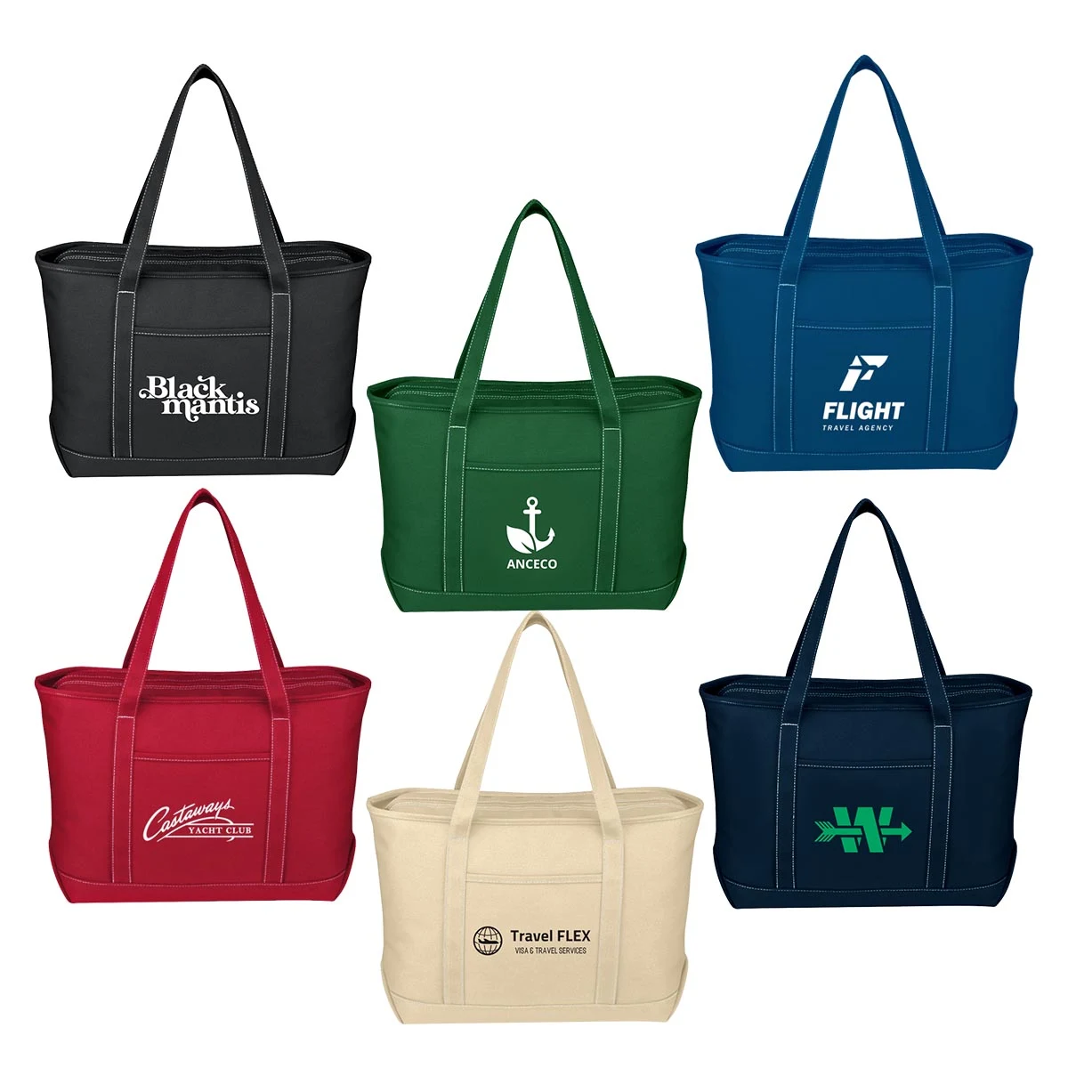 Large 24 Oz. Recycled Cotton Yacht Tote Bag, custom tote bag with logo imprint 1