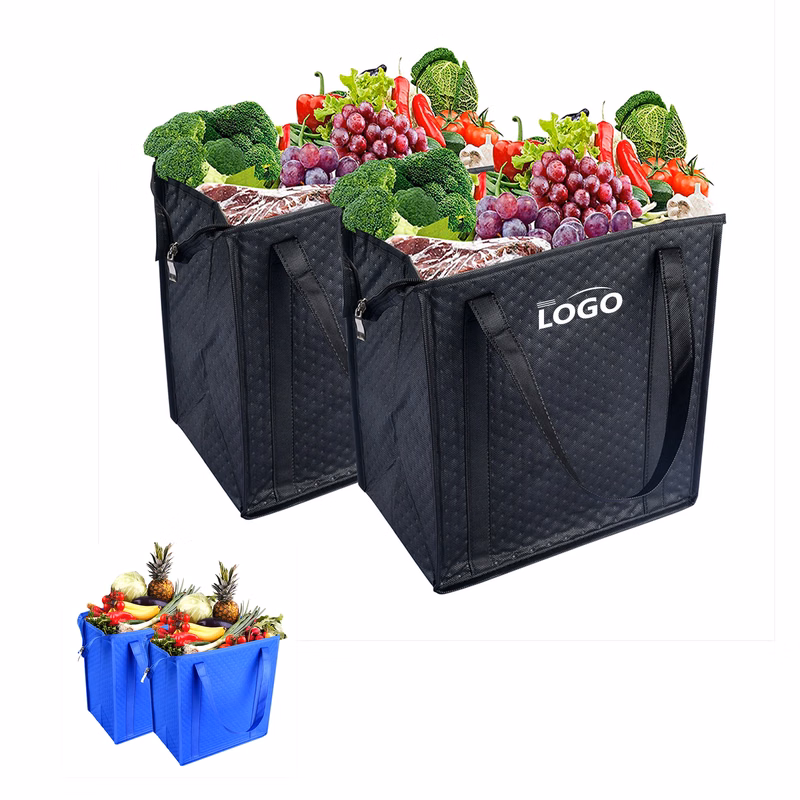 Supermarket large capacity non-woven portable insulation bag