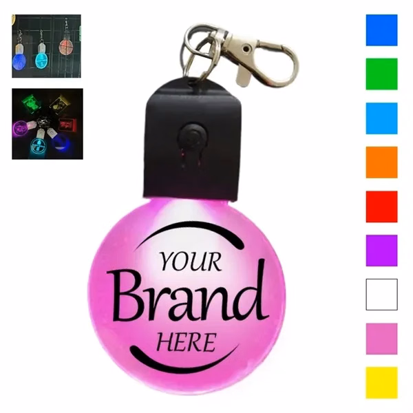 Custom Acrylic Light-Up LED Keychain Flashlight — Festival Promotional Giveaway
