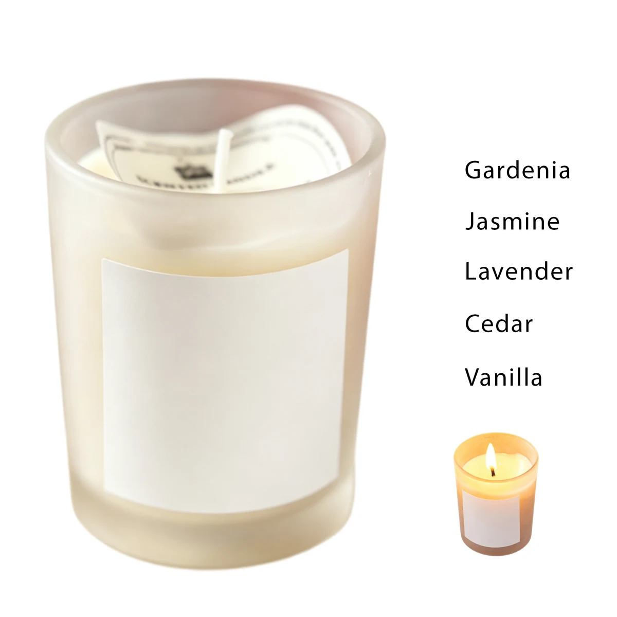 Scented Candles in Frosted Glass 1