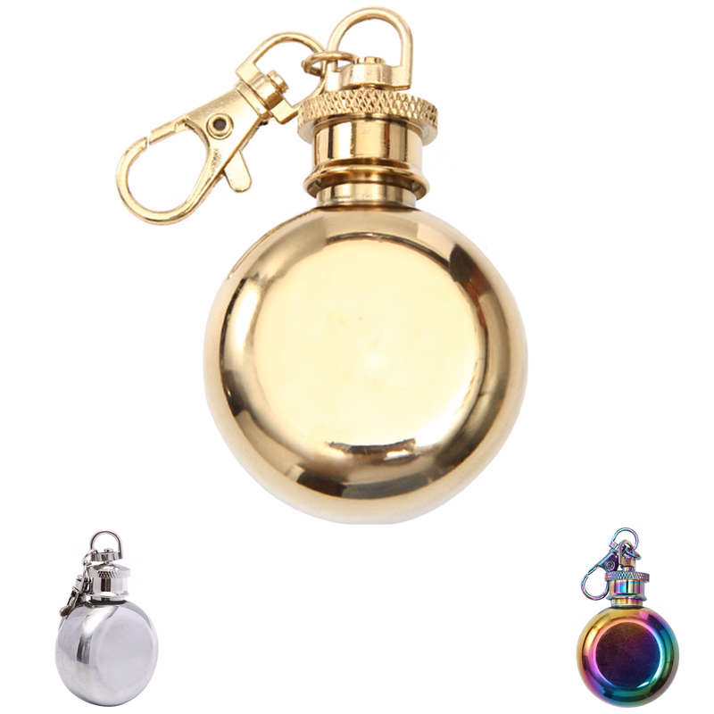 1 OZ Portable Multi-Colored Round Flask