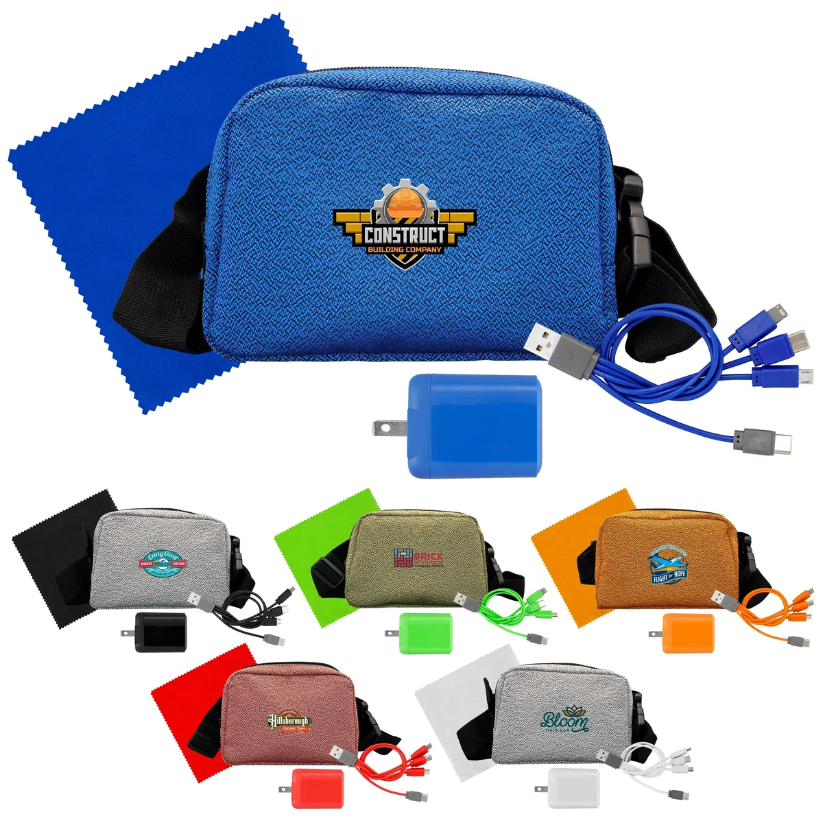 Speck Fast Charger, Cable & Cloth Fanny Pack Set 1