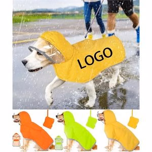 Adjustable Dog Raincoat with Hood Waterproof & Reflective