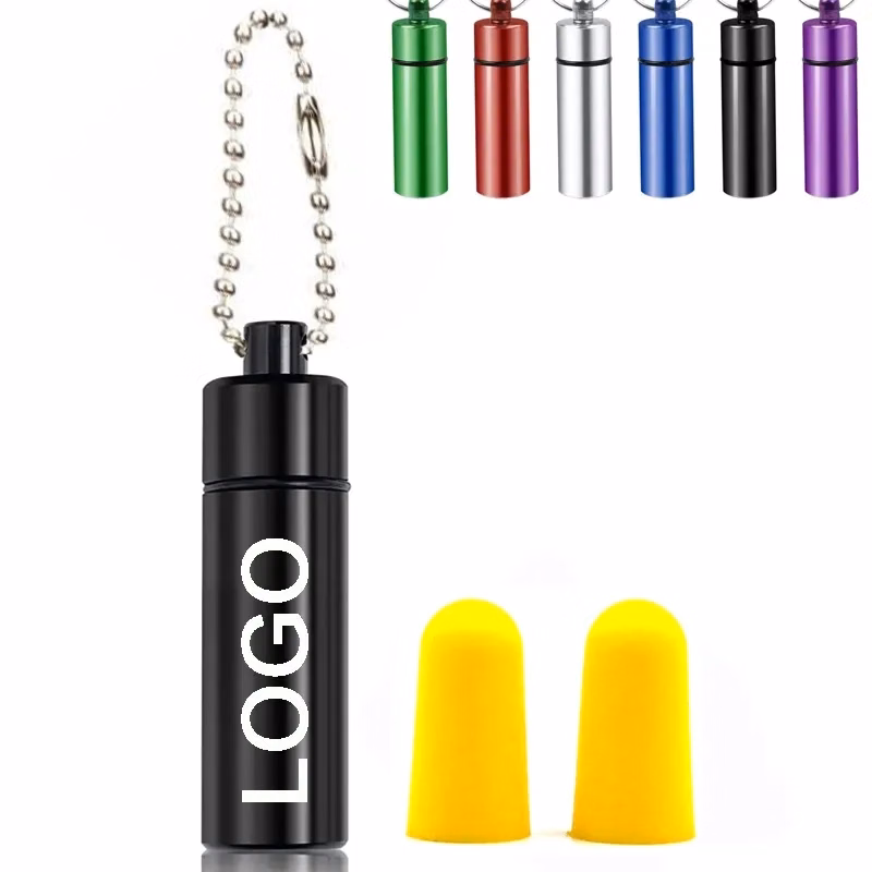 Yellow Ear Plugs with Aluminum Carry Case