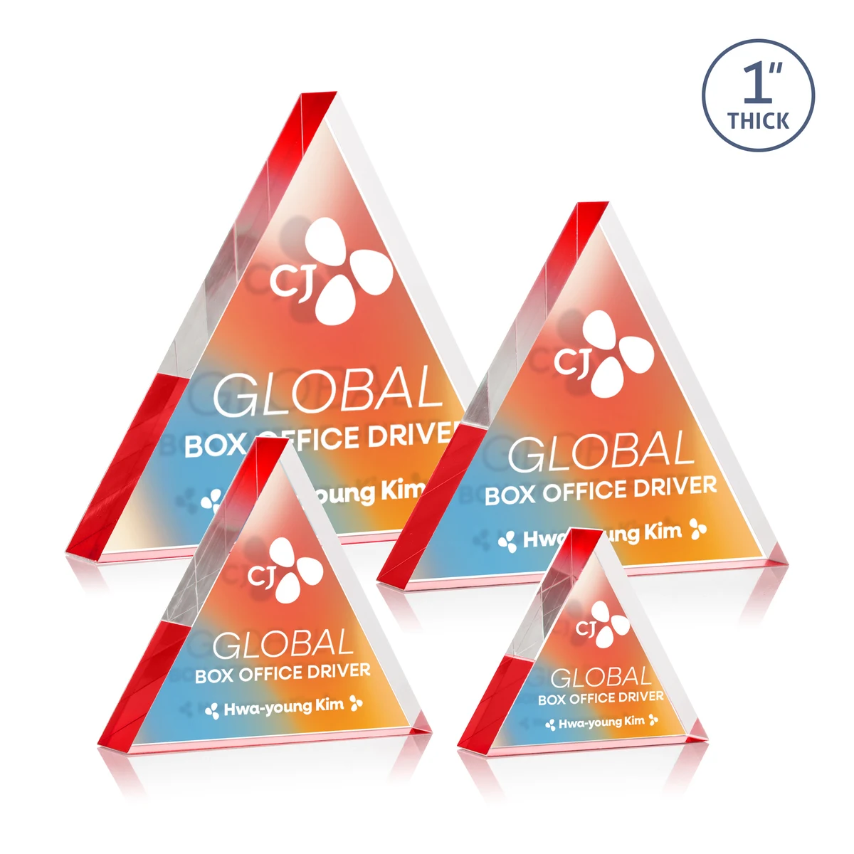 Spartan Triangle VividPrint™ Double Sided Award - Red 1