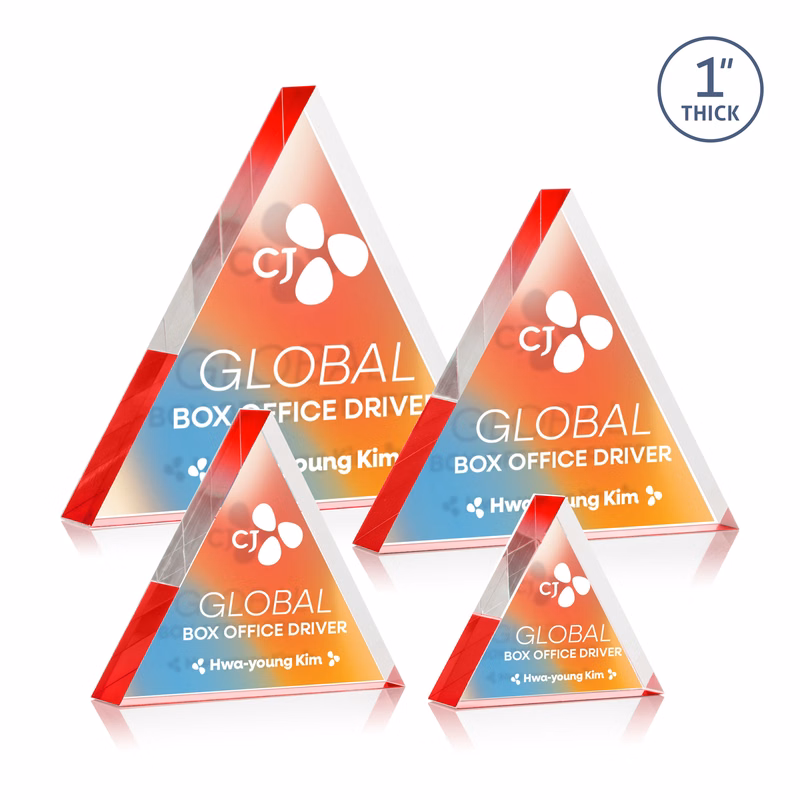 Spartan Triangle VividPrint™ Double Sided Award - Red